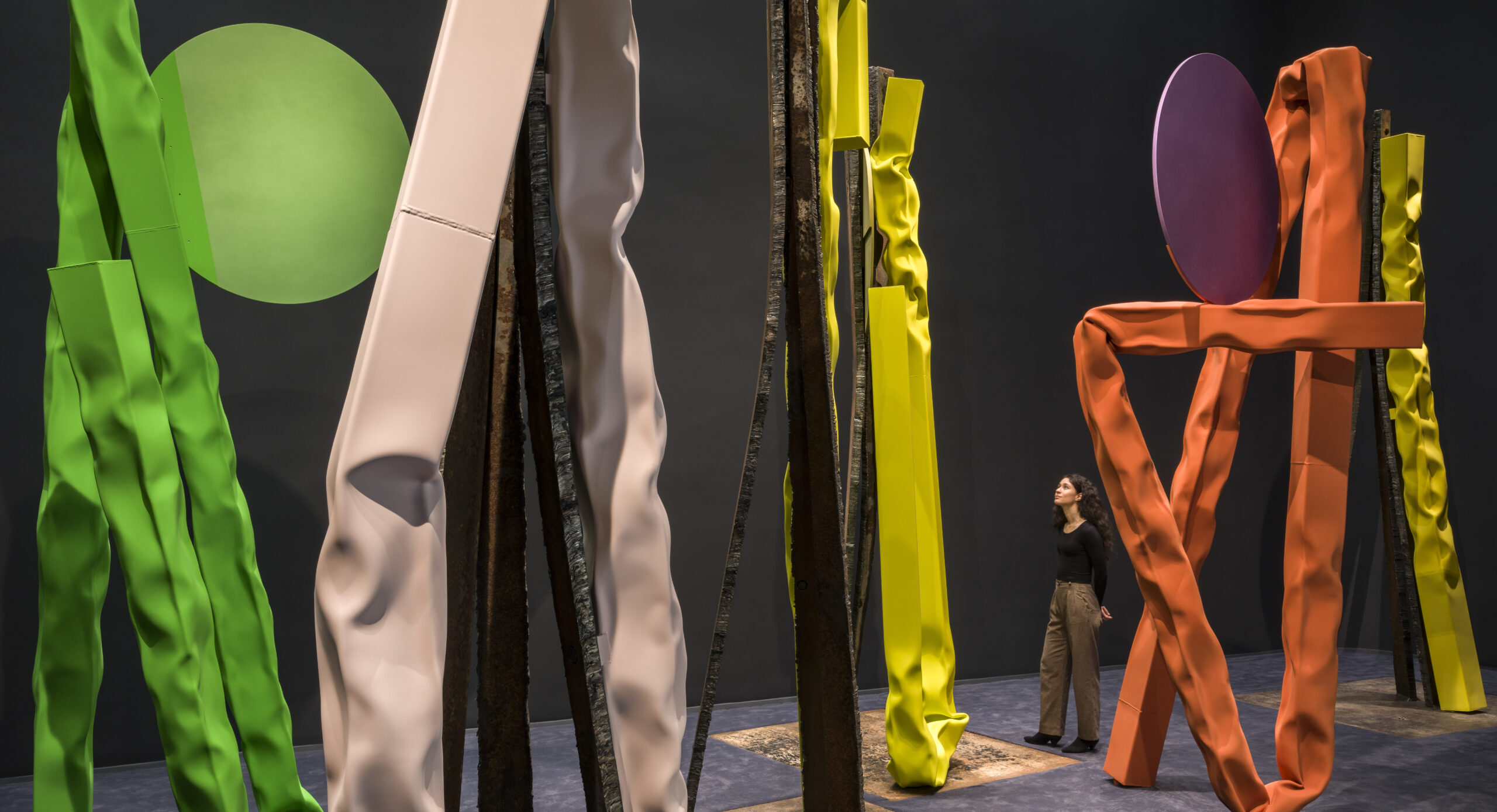 Carol Bove sculpture installation detail at the Guggenheim Museum