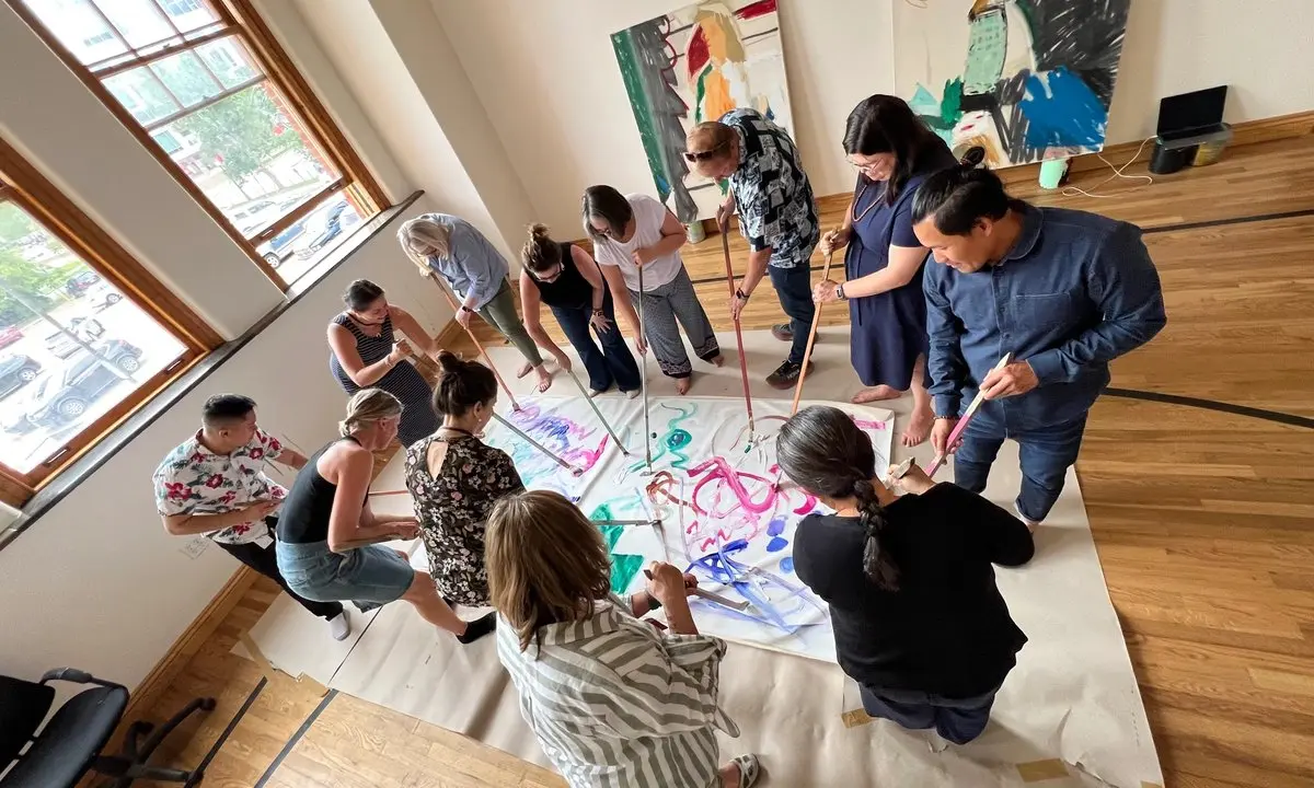 Artist in a studio workshop