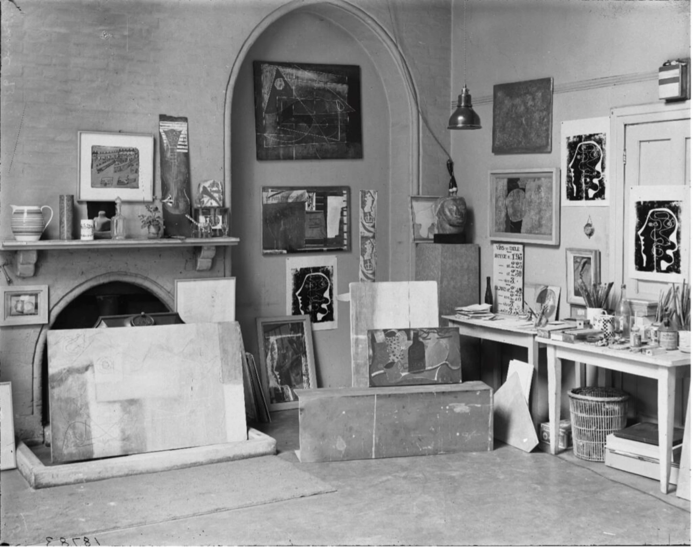 Paul Laib photograph of Barbara Hepworth and Ben Nicholson's studio materials featured at the Courtauld Gallery