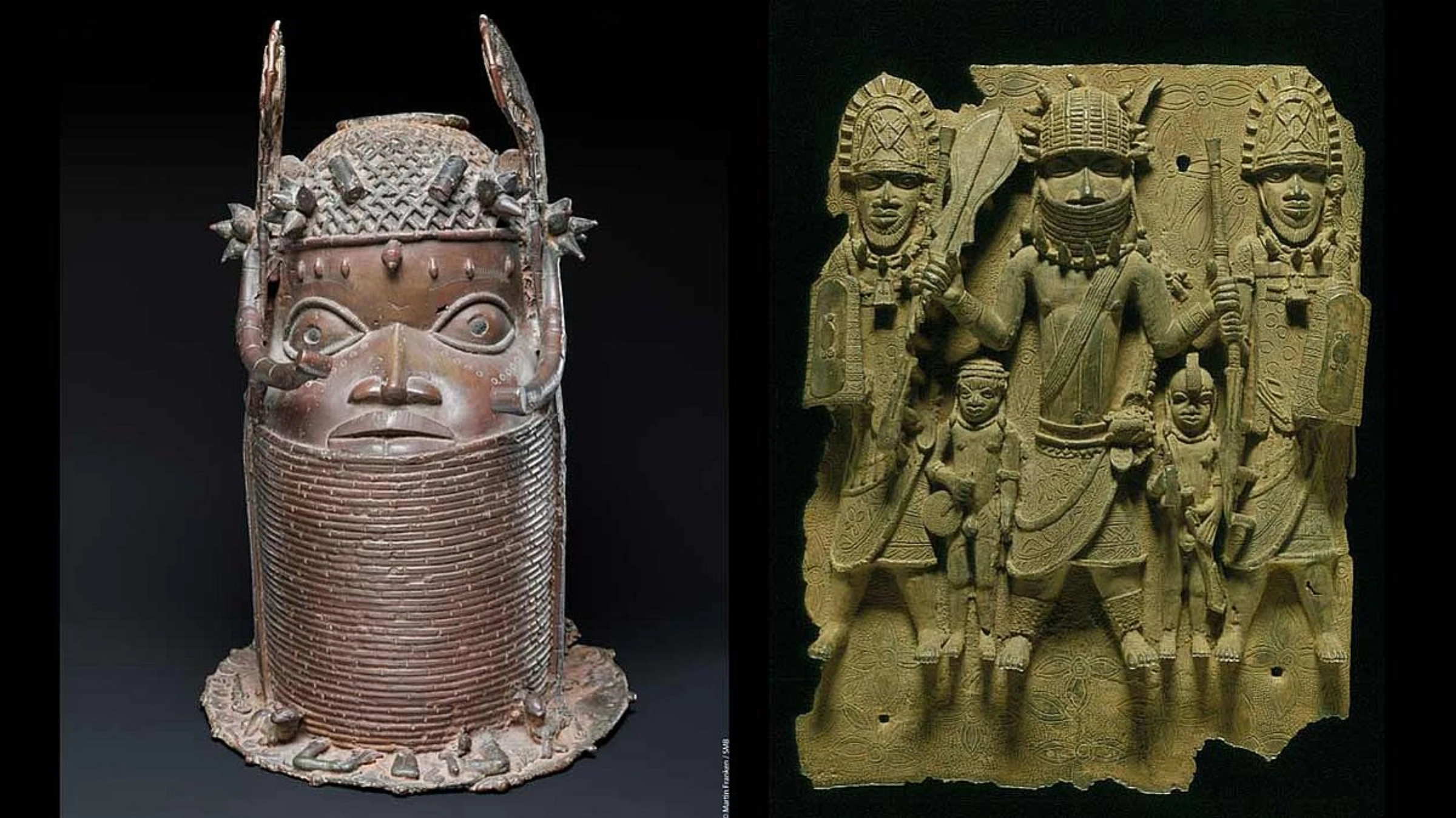 Benin bronze object from the collection of Berlin’s Ethnological Museum.