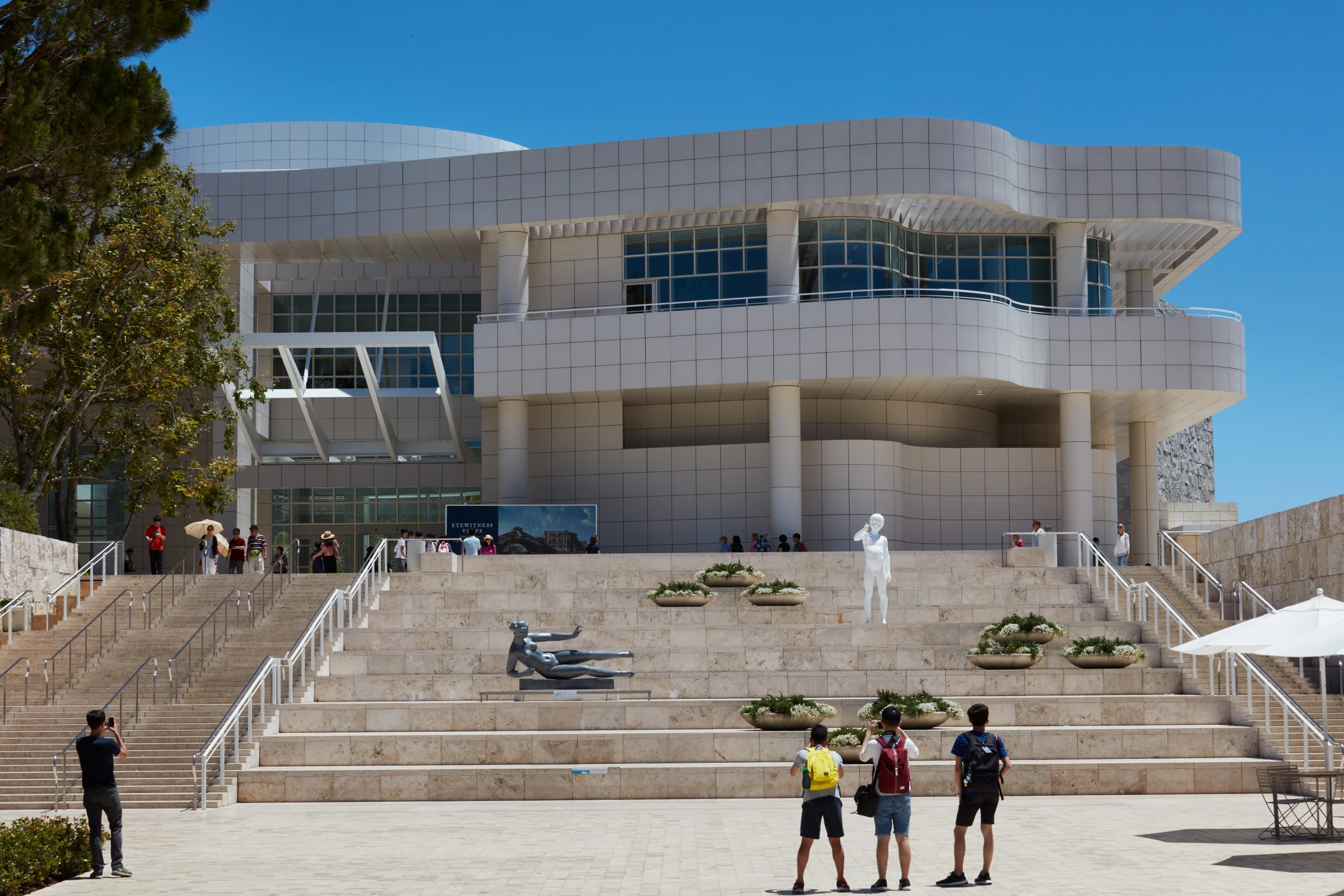 A wide exterior view of the Getty Center campus in Los Angeles.