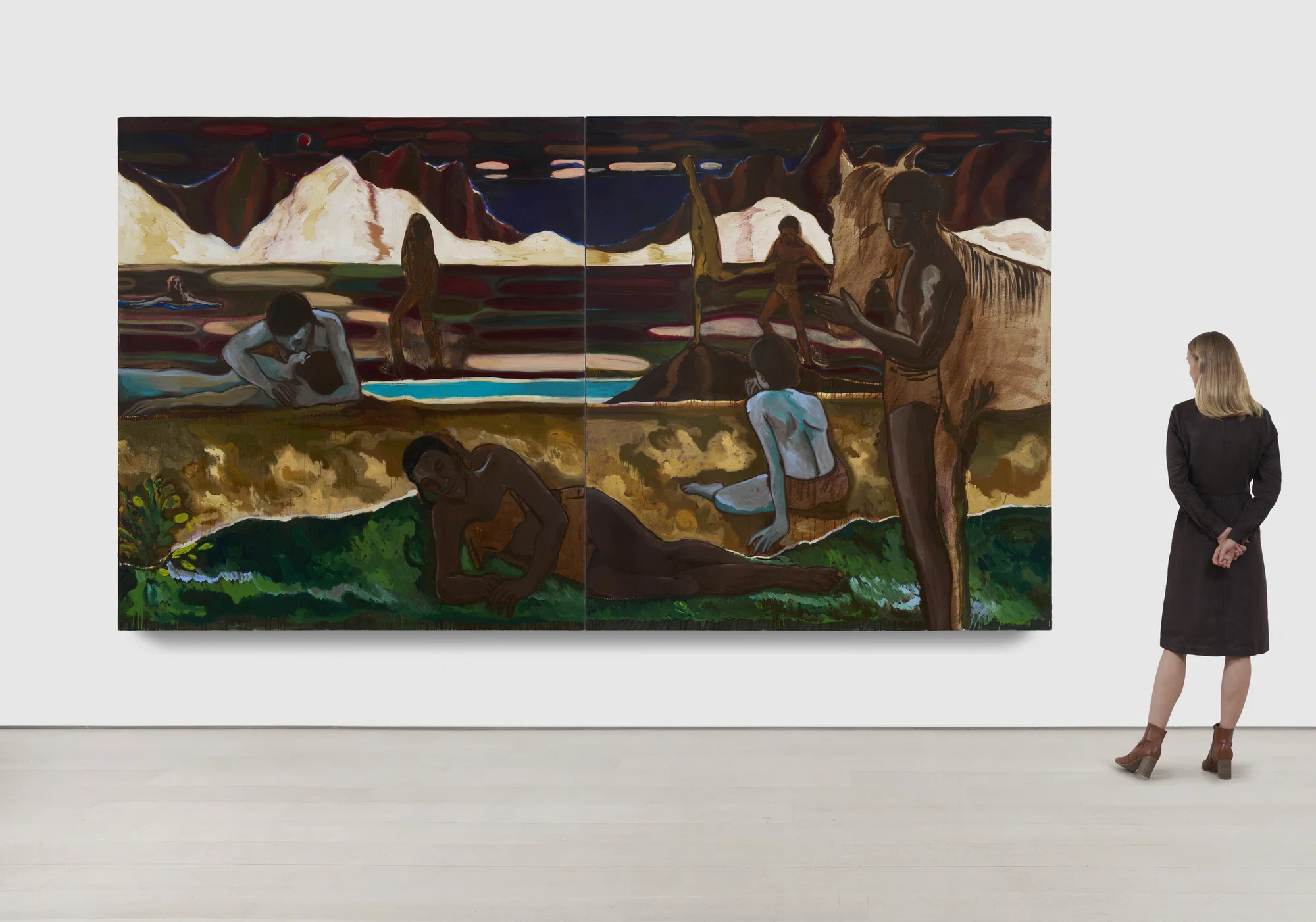 Installation view of Gideon Appah: Beneath Night and Day at Pace Gallery, New York