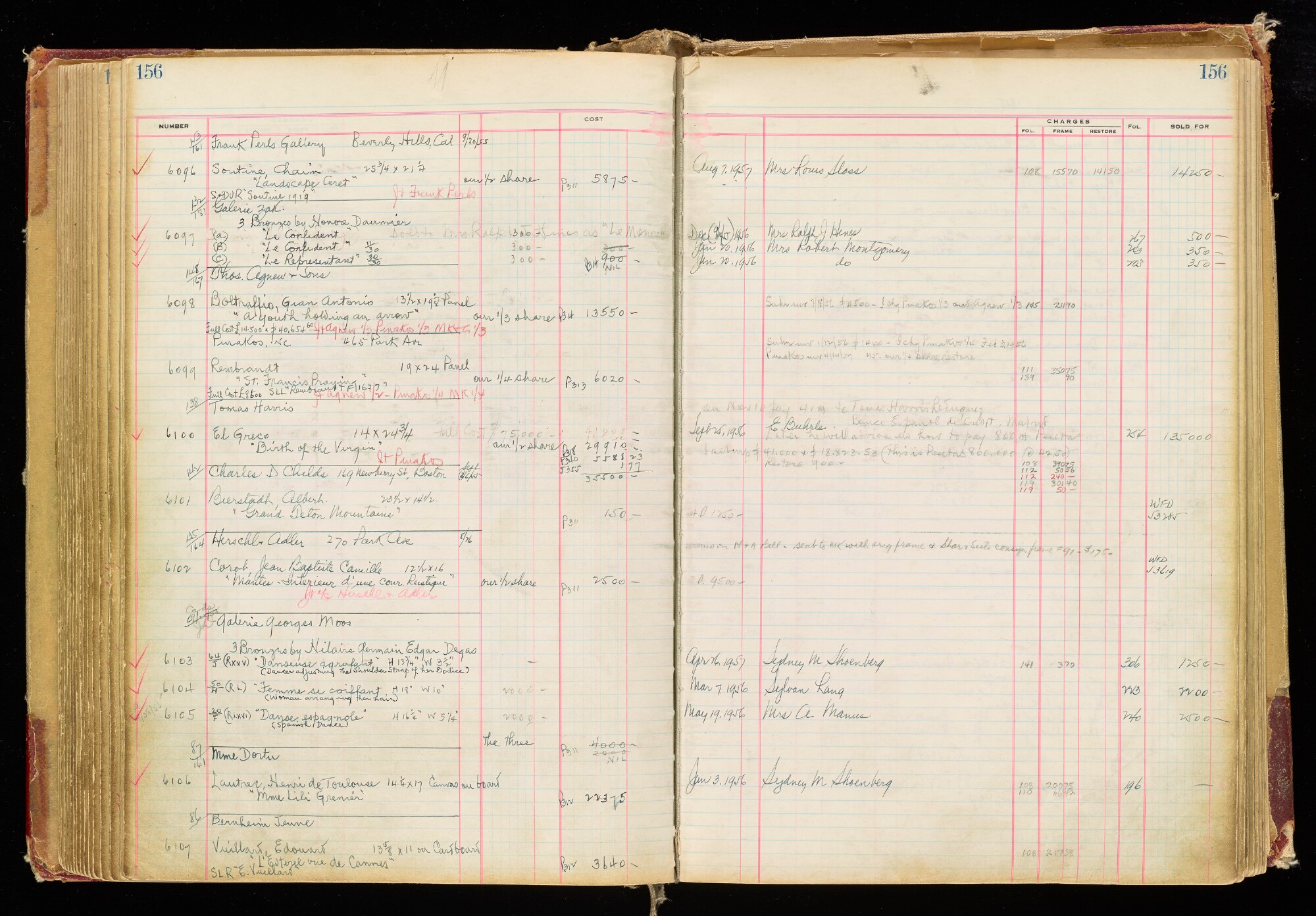 Archival photograph of an open research volume at the Getty Research Institute