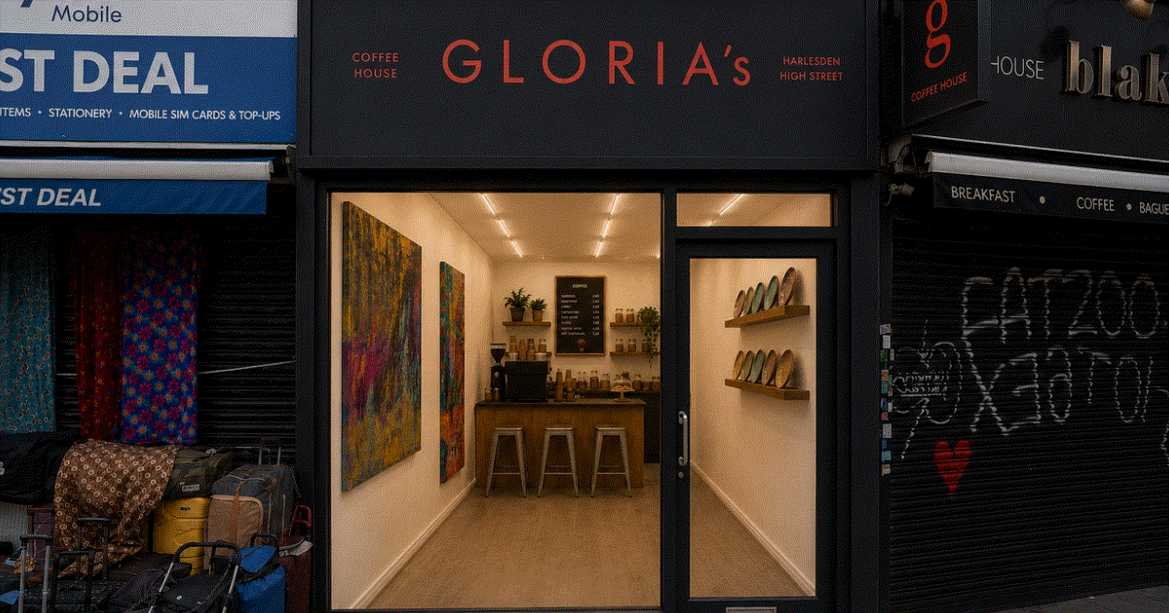 Exterior installation for Savannah Harris’s Gloria’s project at Harlesden High Street during London Gallery Weekend 2026