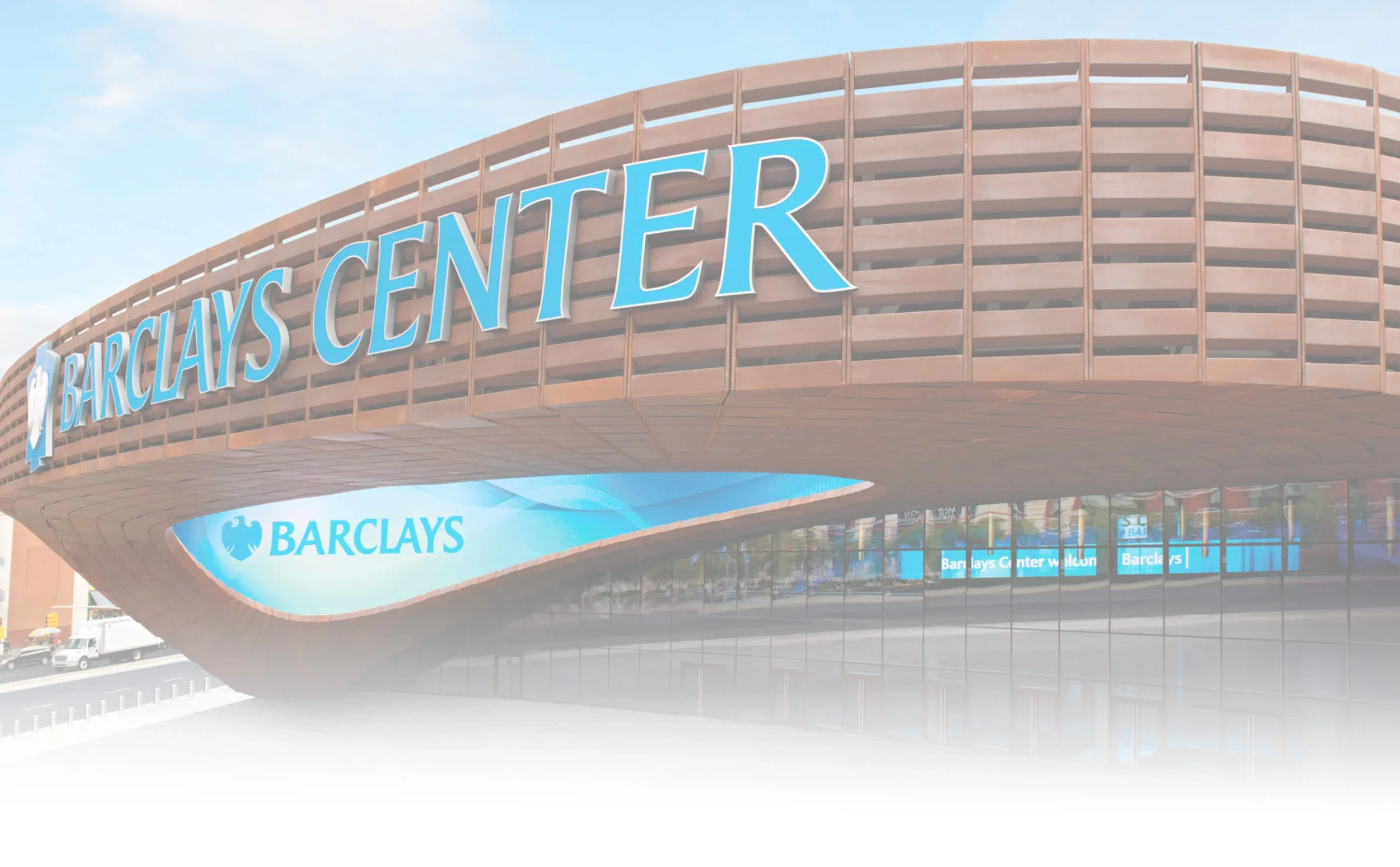 Exterior view of Barclays Center in Brooklyn.