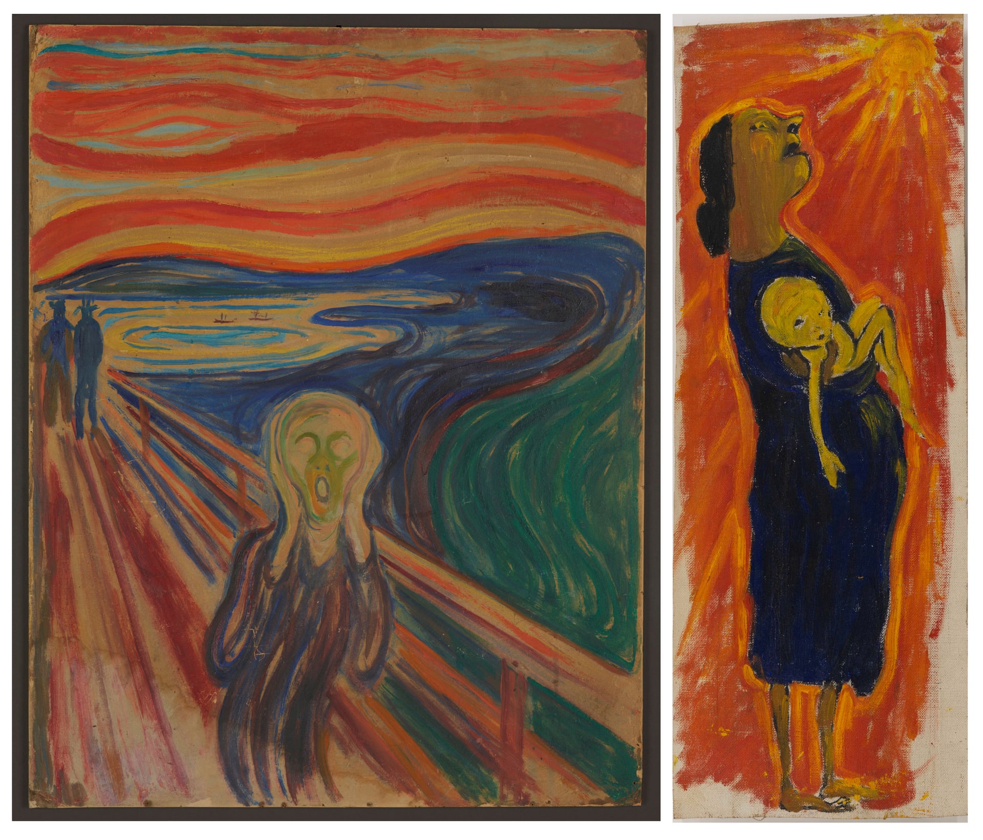 Paula Rego's early painting Drought shown alongside Edvard Munch's The Scream