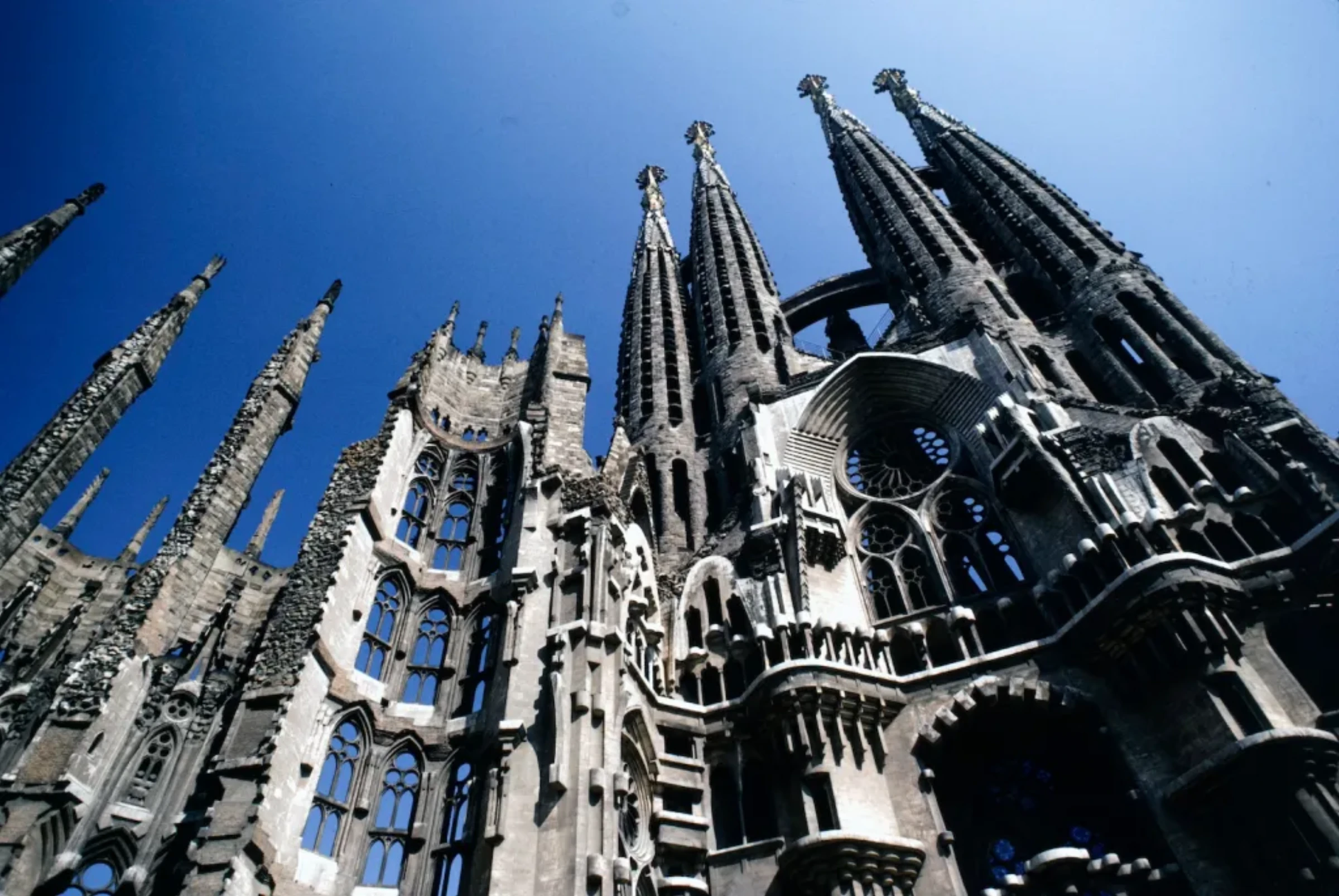 The towers of the Sagrada Família rising over Barcelona