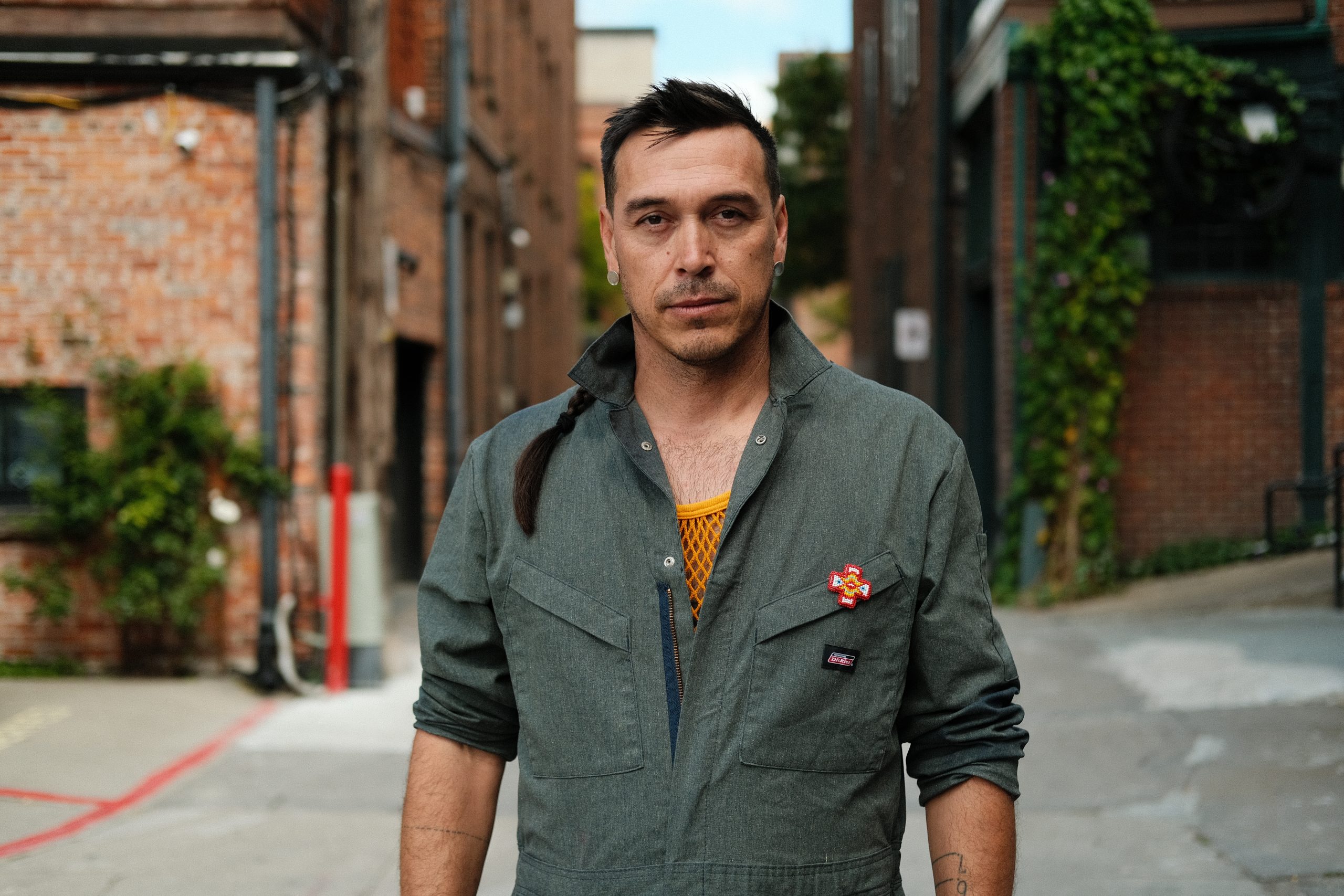 Installation view details of Cannupa Hanska Luger’s sculptural work for the Biennale of Sydney.