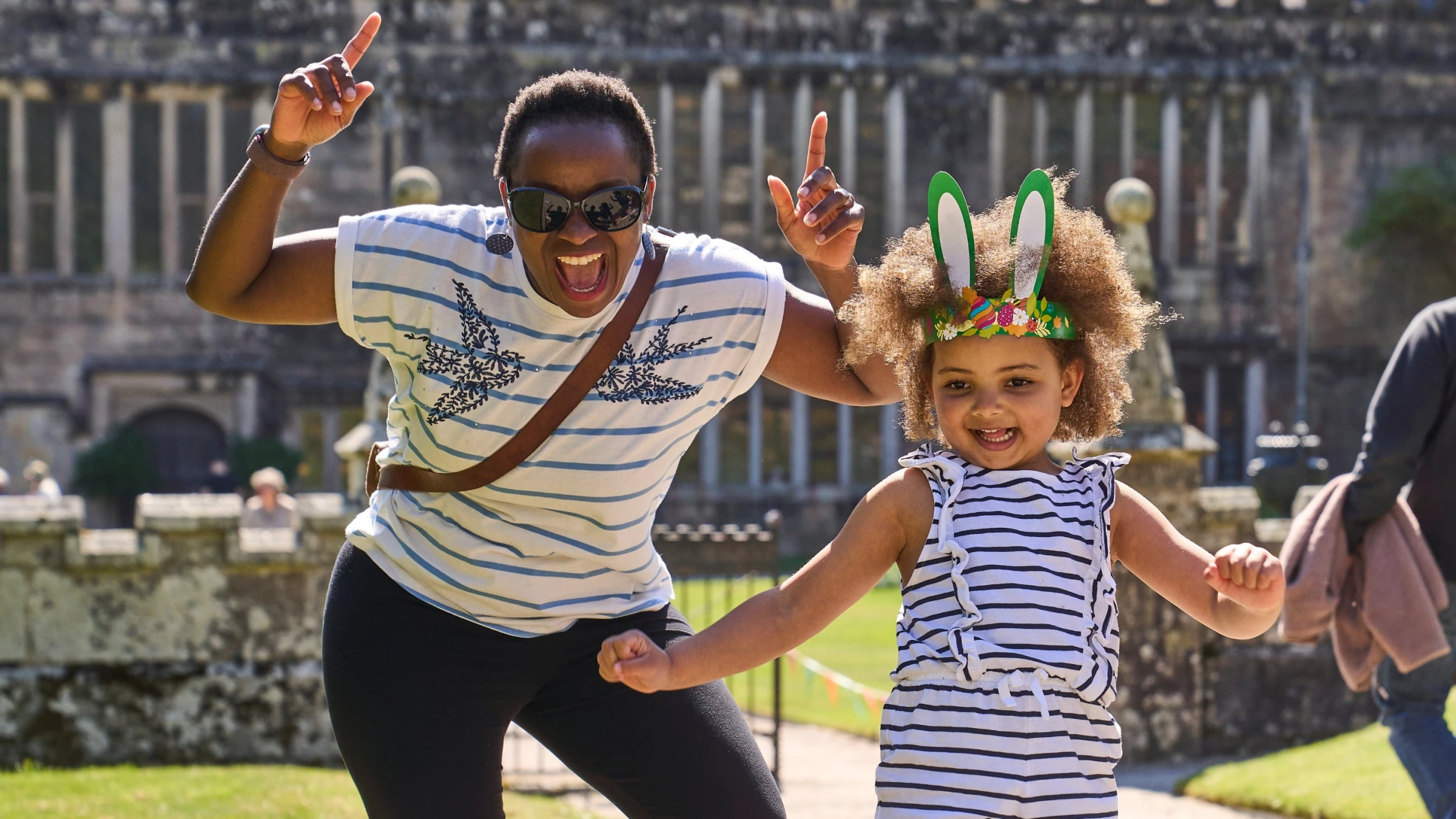 Visitors at a historic National Trust property in the UK.