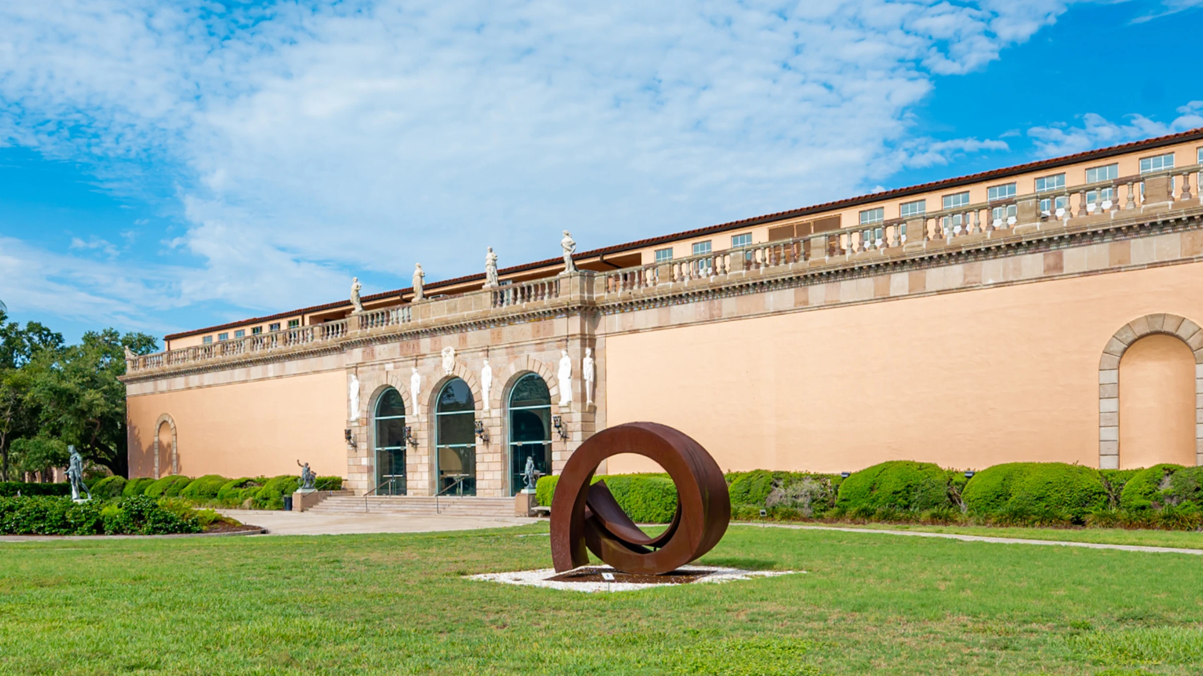 Facade of the Ringling Museum of Art in Sarasota, Florida.