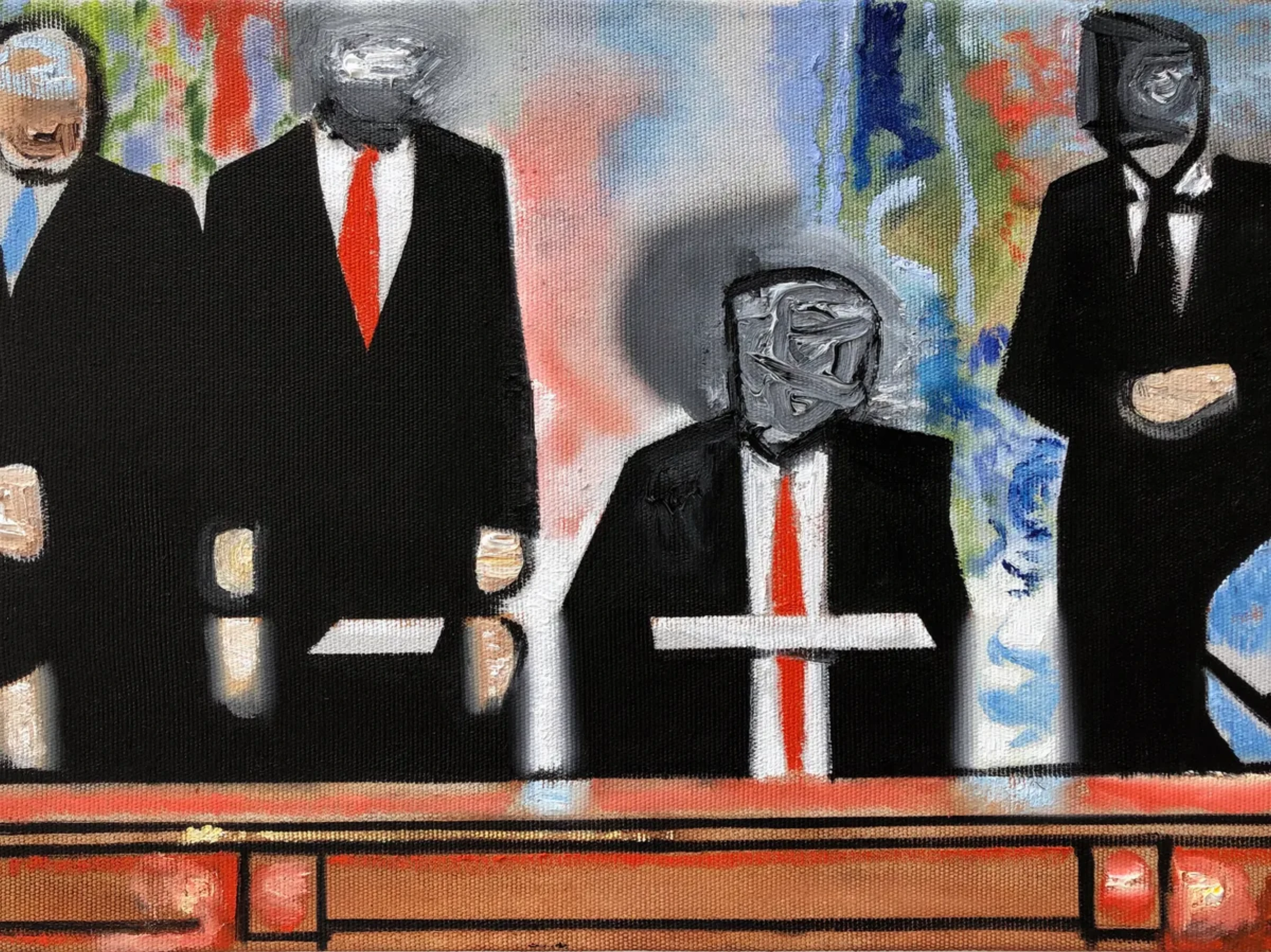 Wilhelm Sasnal exhibition image at Sadie Coles HQ with a painting installation view.